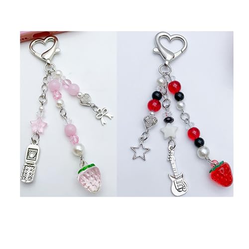 ZORBES Cute Keychain Aesthetic Y2K Keychain Accessories Heart Butterfly Strawberry Bear Key Chain for Keys Bags Women Gifts ZORBES Cute Keychain Aesthetic Y2K Keychain Accessories Heart Butterfly Strawberry Bear Key Chain for Keys Bags Women Gifts